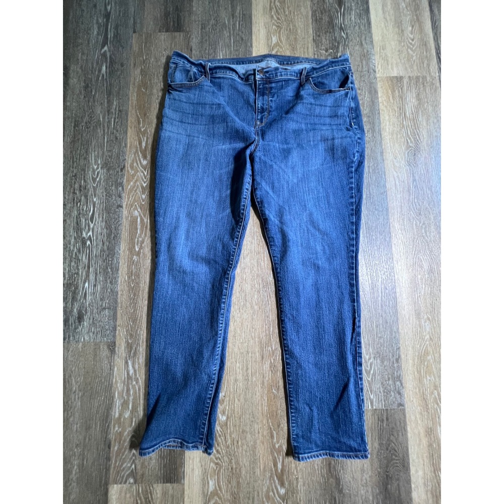 Old Navy Straight Leg‎ Jeans Womens 20 Blue Excellent Mid Rise Stretch Denim